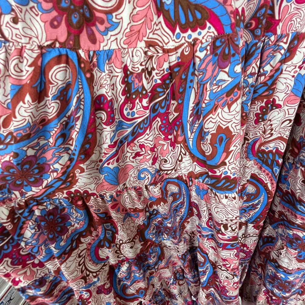 Soft Surroundings Women's 1X Plus Maxi Dress Paisley Tiered Fit & Flare - Picture 5 of 9